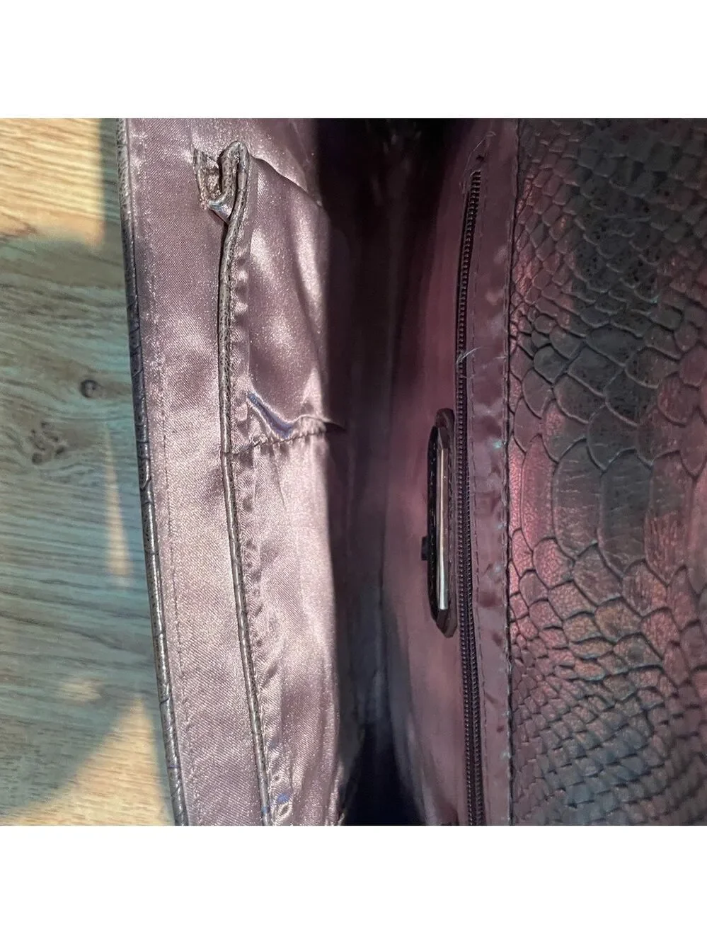 Copper Faux Animal Print Clutch/Shoulder Bag Animal Print